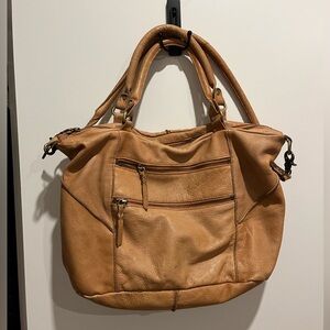 Anthropologie Tan Leather Hobo Bag (cut n’paste )